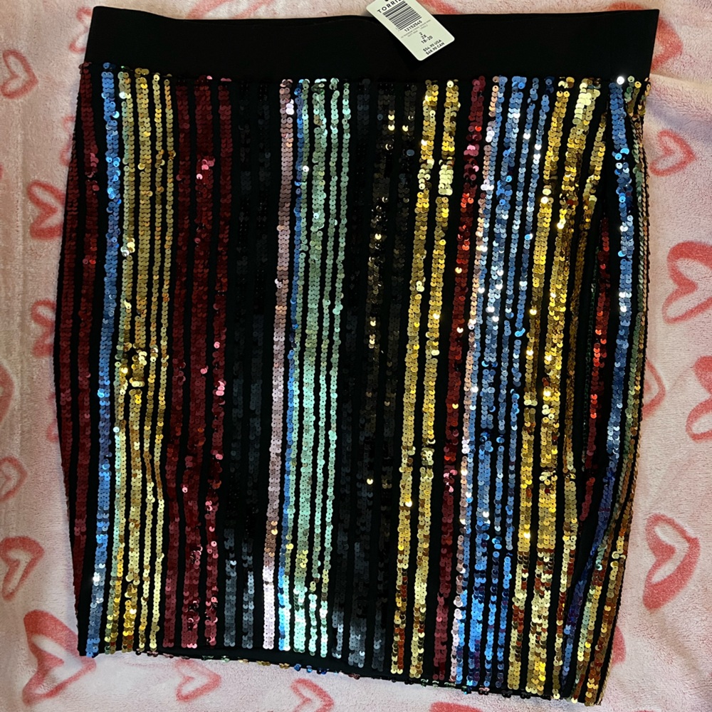 Torrid multicolor sequin holiday Christmas pencil skirt size 2